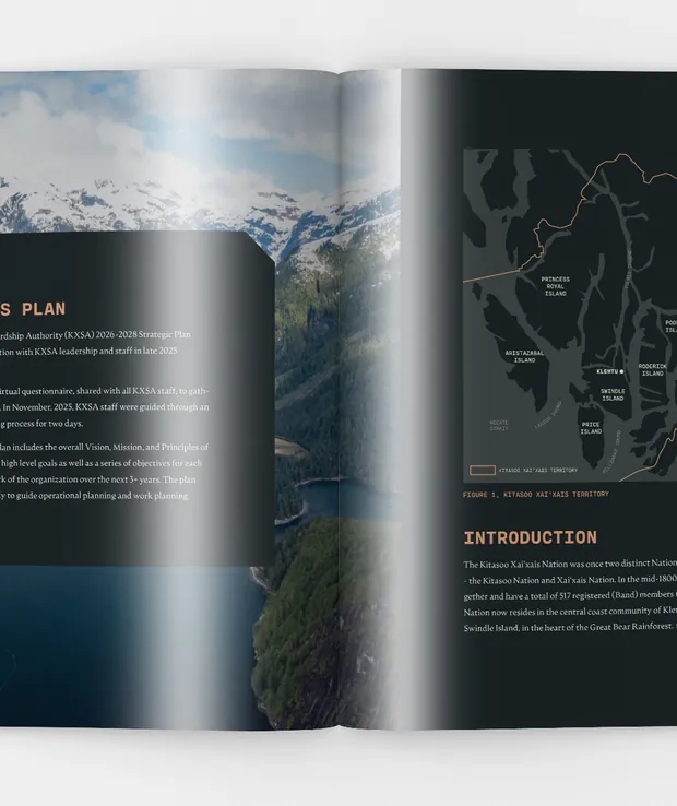Strategic plan spread, mapping and photography